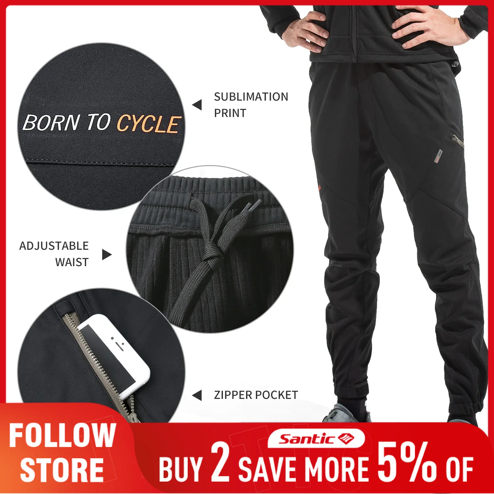 Santic Casual fietsbroek Heren - Cycling Commute Pants recensie en prijs